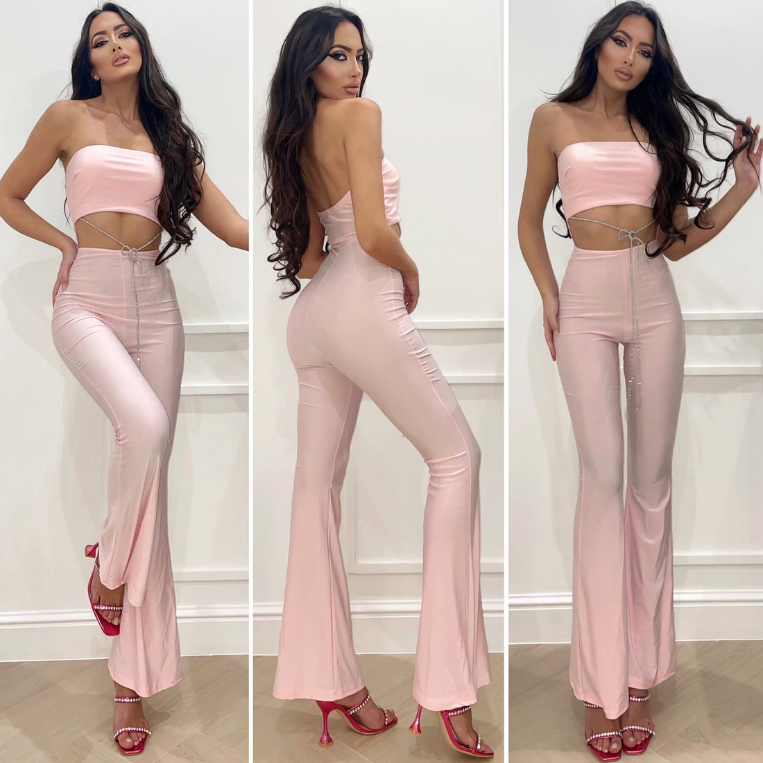 Tuta a fascia cipria con punto luce - R.a. Boutique 