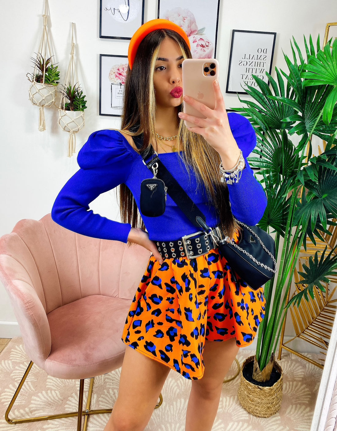 Top con spalline bombate Blu - R.a. Boutique 