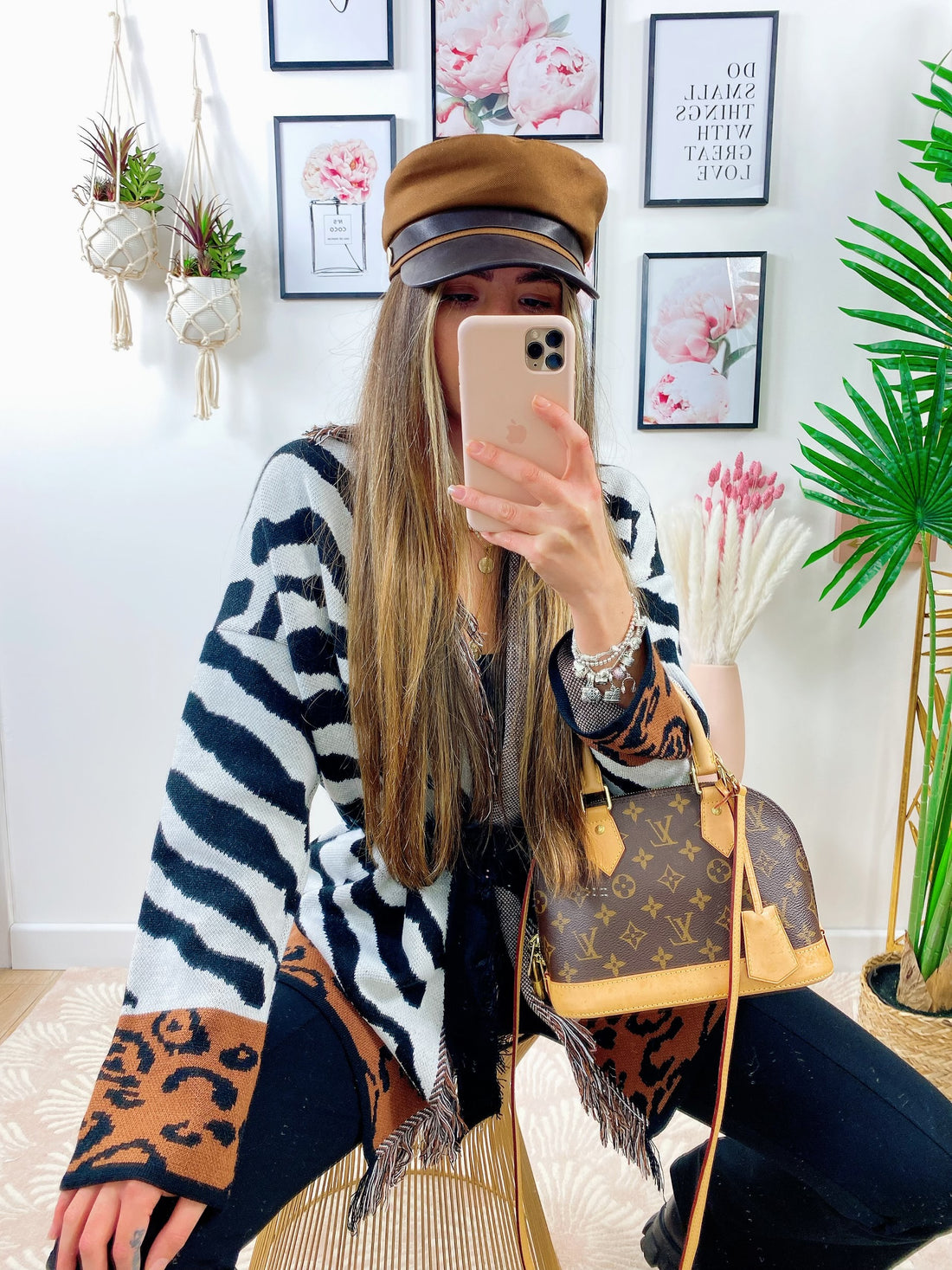 Cardigan Zebrato con frange e cinta - R.a. Boutique 