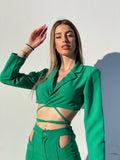 Completo top e pantalone verde - R.a. Boutique 