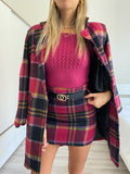 Cappotto check fucsia nero - R.a. Boutique 