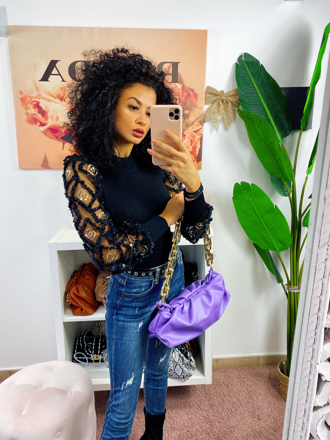 Maglioncino maniche velate e paillettes - R.a. Boutique 