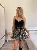 Top scollo a cuore con strass nero - R.a. Boutique 