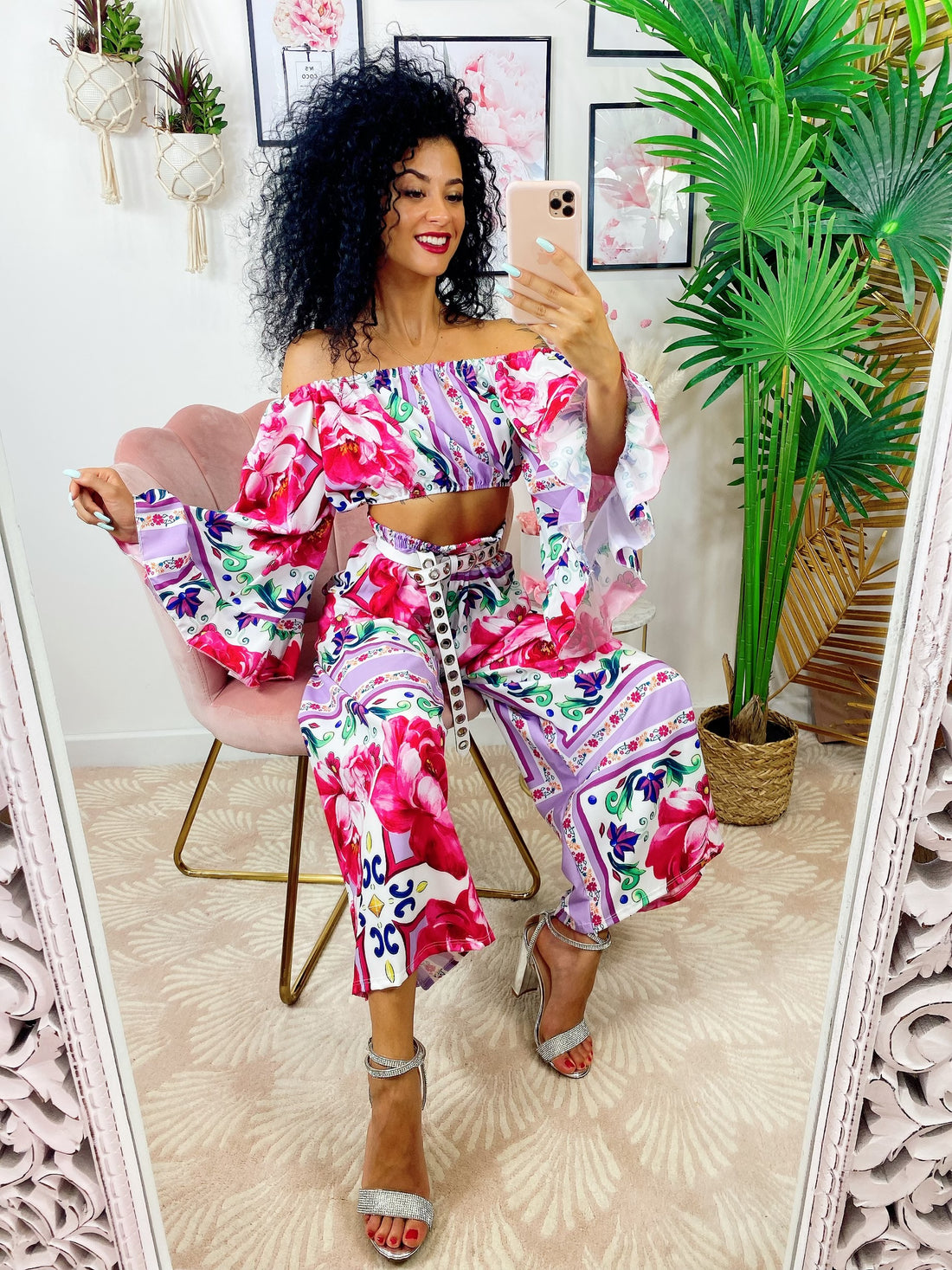 Completo stampa etnica dettagli Lilla - R.a. Boutique 