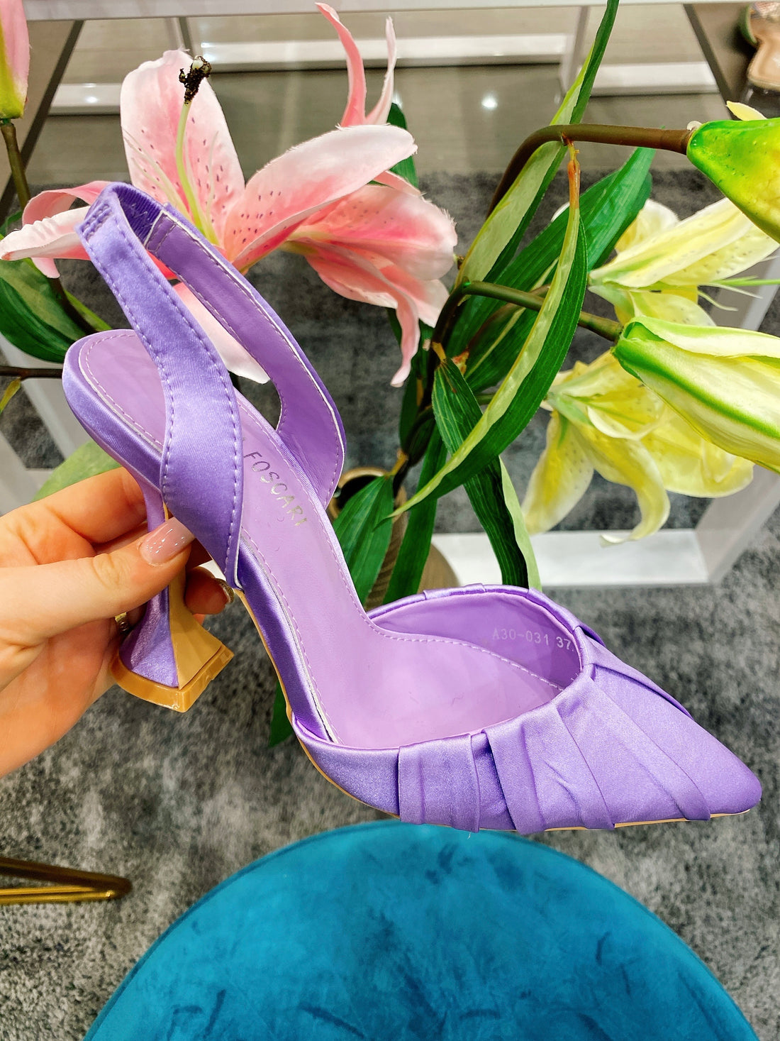 Tacco lilla con arricciature - R.a. Boutique 