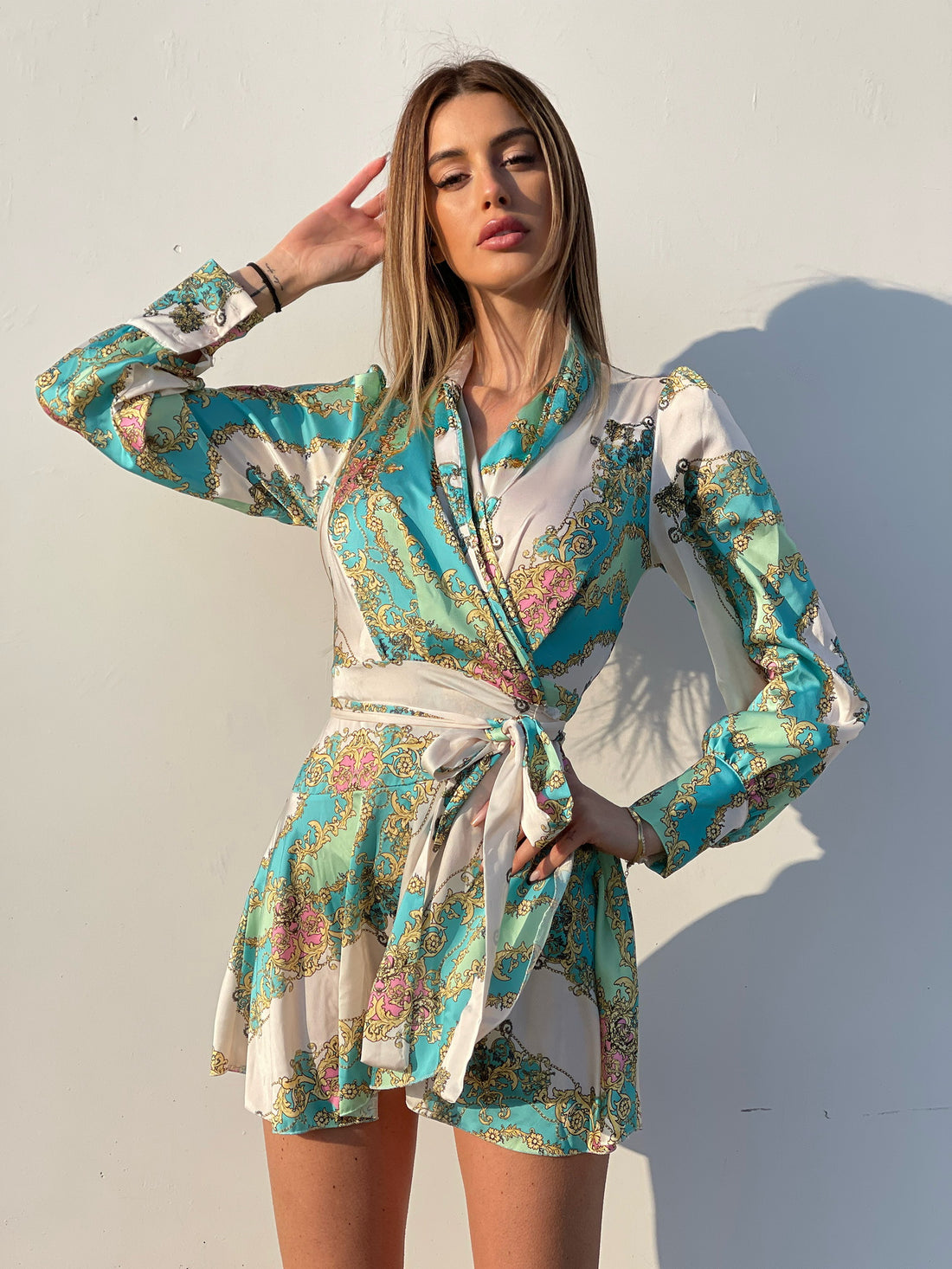 Abito etnico Verdeacqua e cipria - R.a. Boutique 