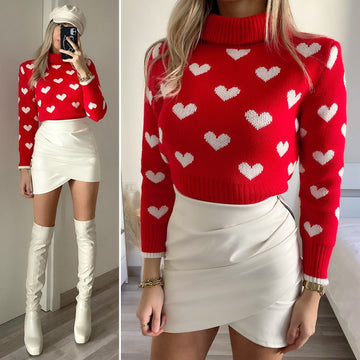 Maglione rosso con cuori - R.a. Boutique 