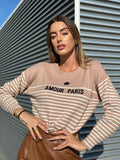 Maglione Amour Camel e panna - R.a. Boutique 