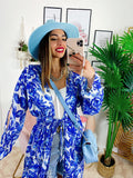 Kimono base floreale Blu - R.a. Boutique 
