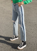 Jeans wide leg con strappi e dettaglio - R.a. Boutique 