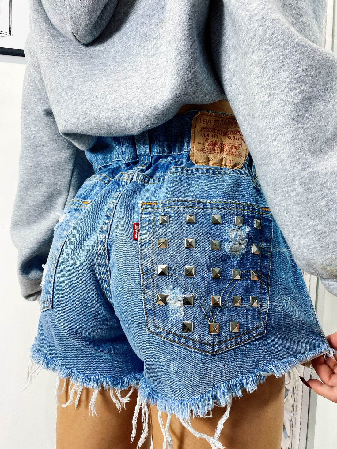 Short Levi’s Vintage bagno medio con borchie - R.a. Boutique 