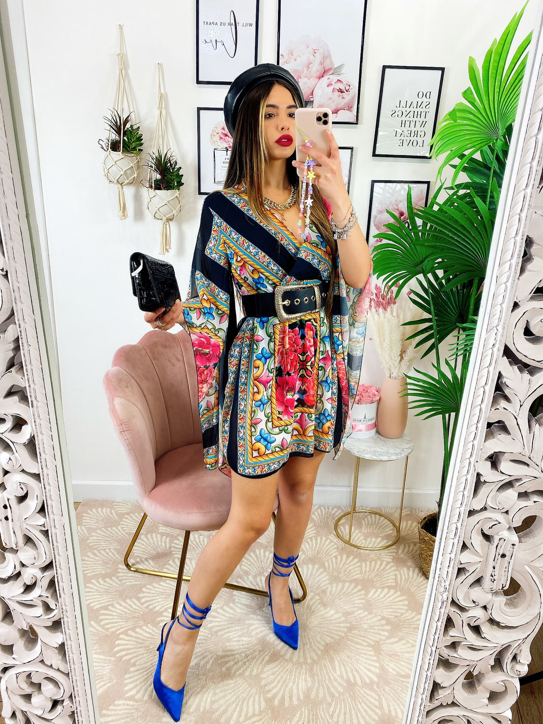 Abito stampa etnica dettaglio Rosa - R.a. Boutique 