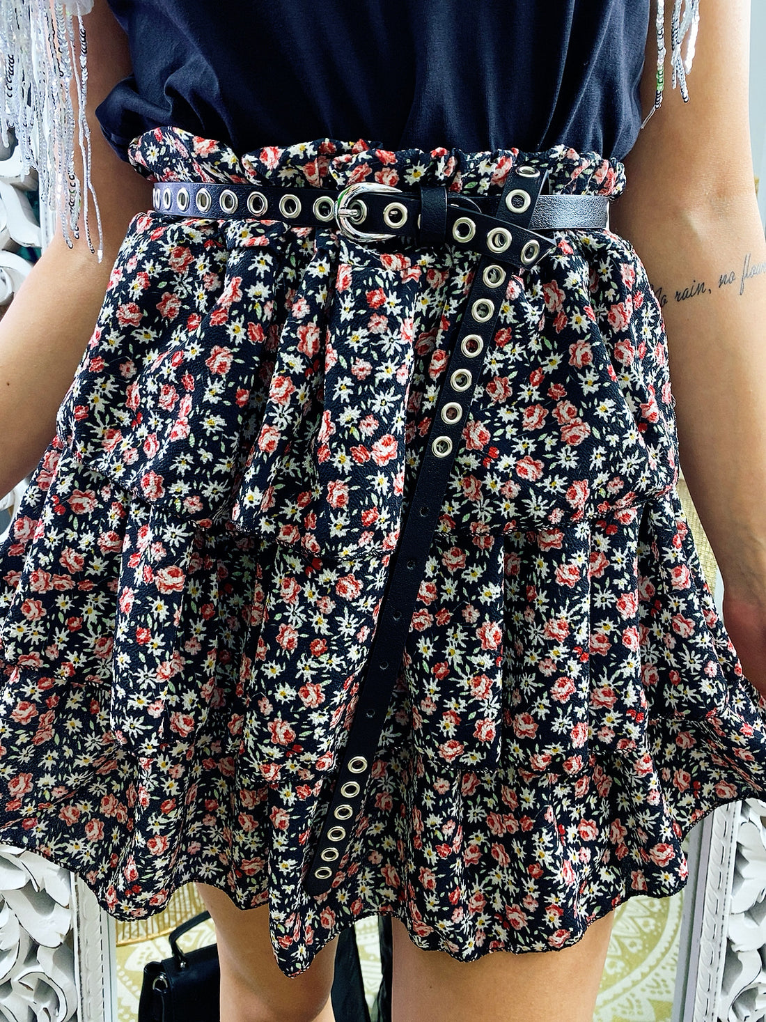 Gonna a balze con fiorellini - R.a. Boutique 