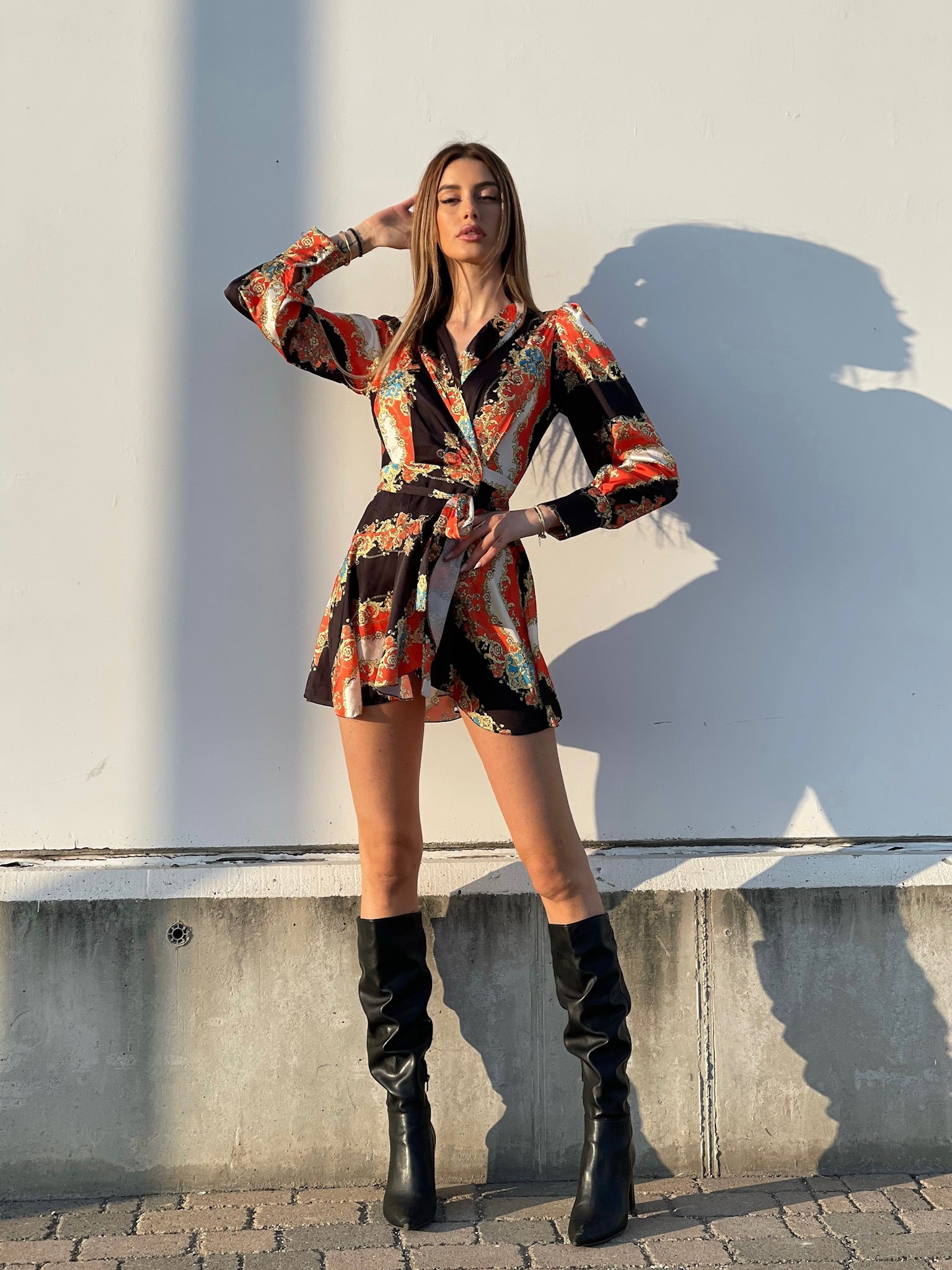 Abito etnico arancione e nero - R.a. Boutique 