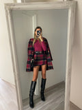 Cappotto check fucsia nero - R.a. Boutique 