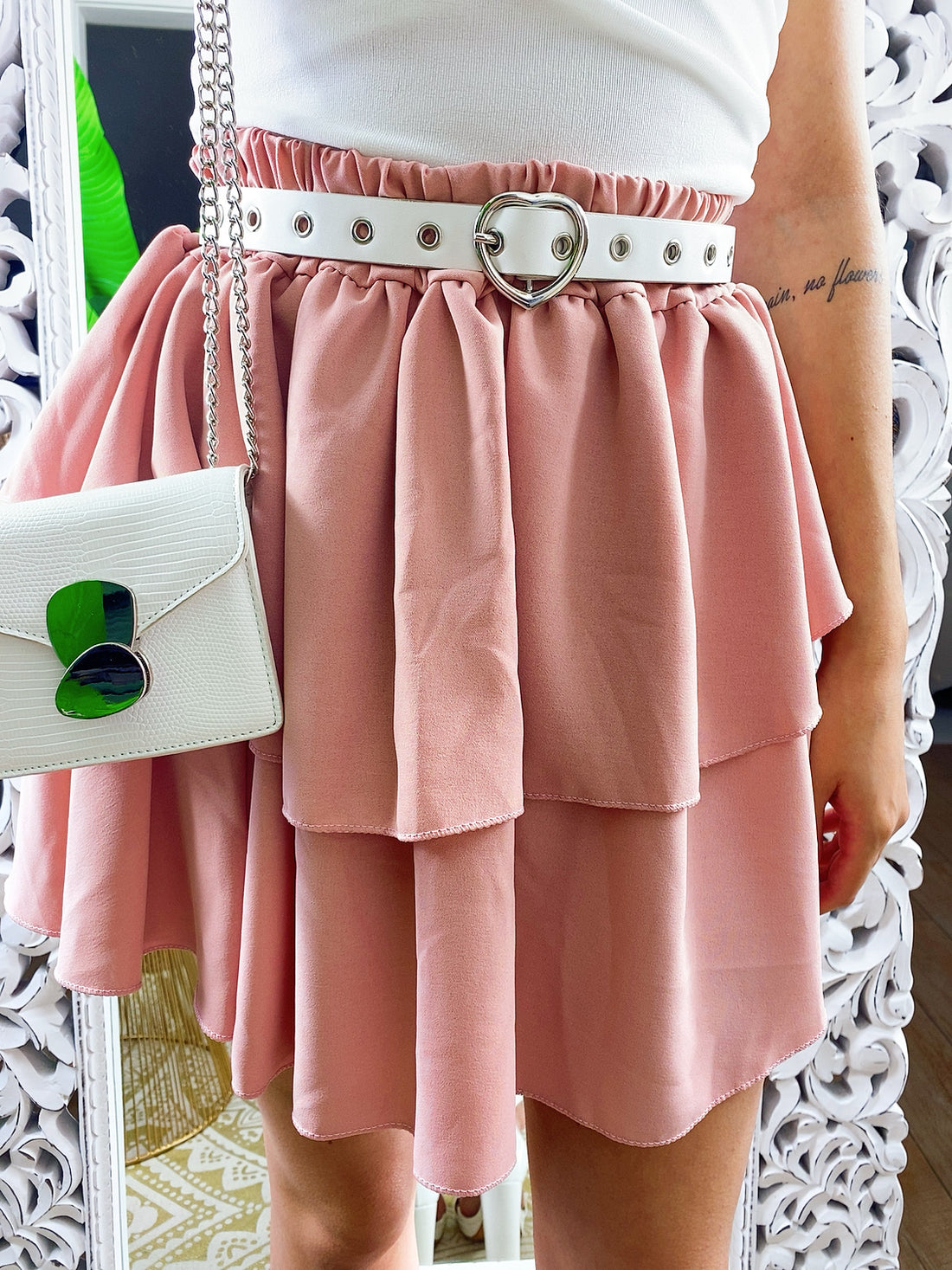 Gonna in cotone a balze - R.a. Boutique 