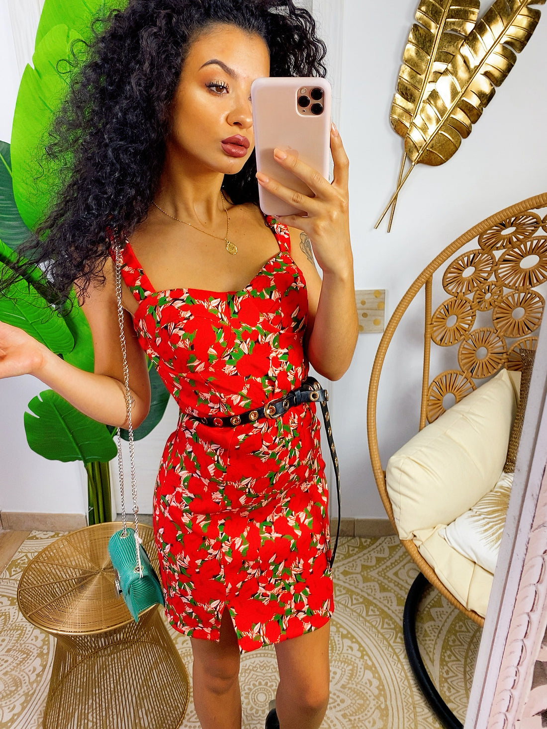 Tubino aderente rosso con spacchi - R.a. Boutique 