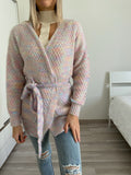 Cardigan morbido con cintura rosa - R.a. Boutique 