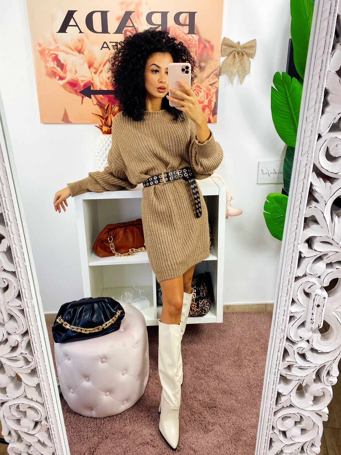 Abito in maglia Camel - R.a. Boutique 