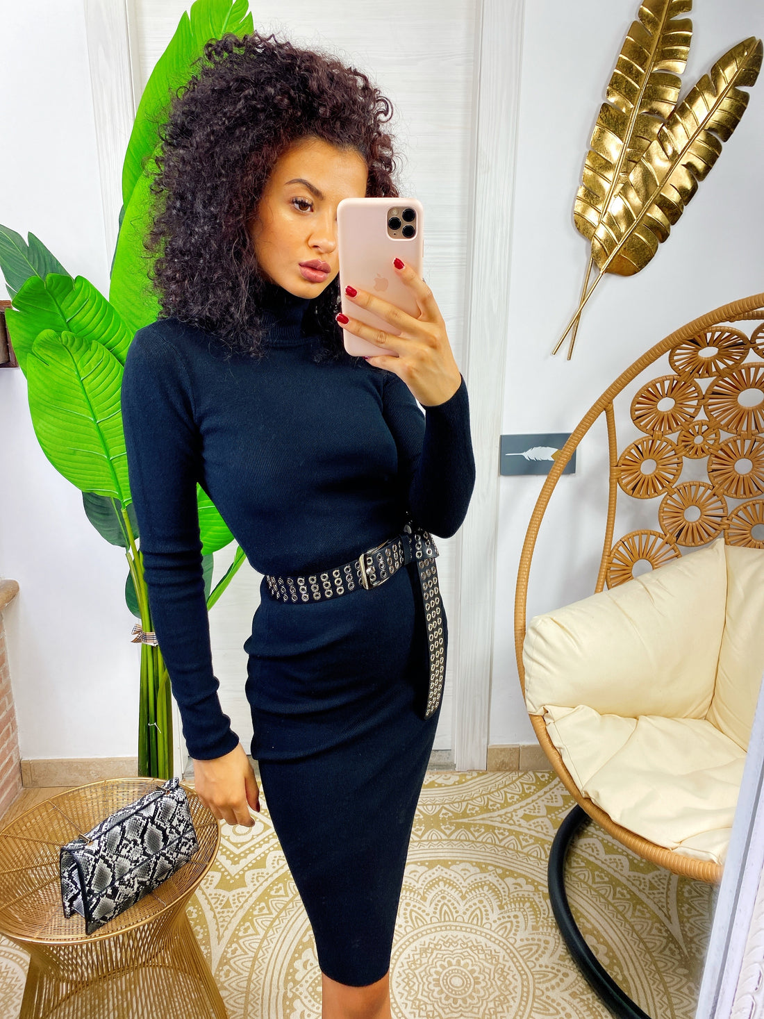 Abito midi a collo alto - R.a. Boutique 