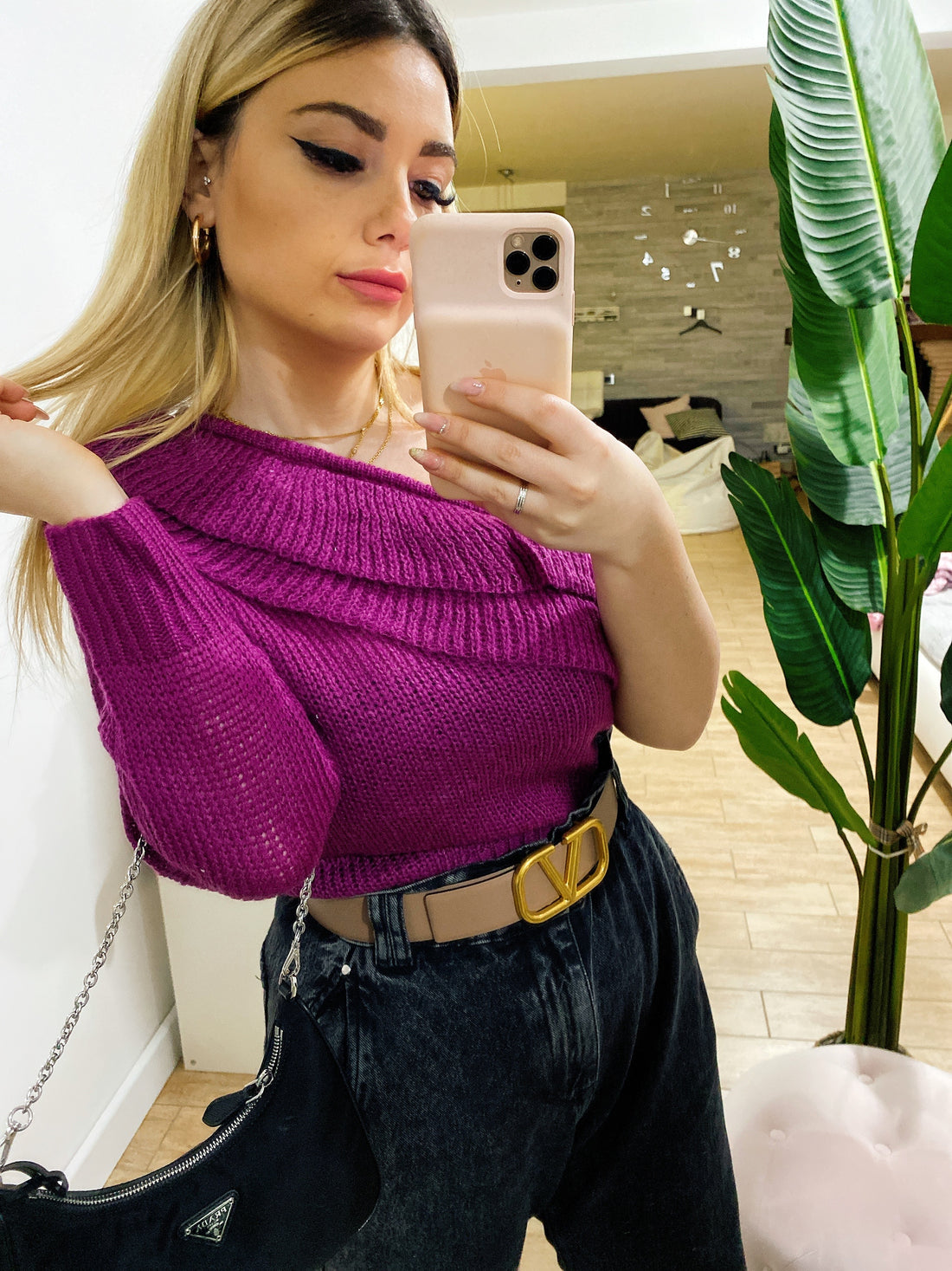 Maglioncino monospalla con rouge - R.a. Boutique 