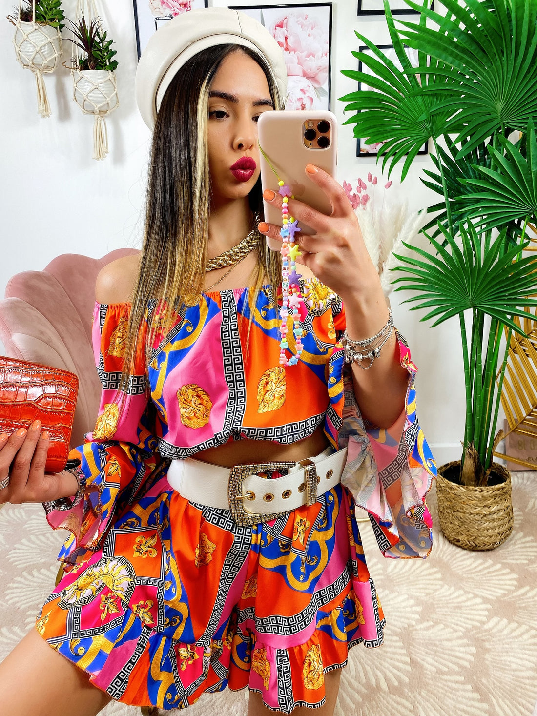 Completo etnico base Arancio Rosa - R.a. Boutique 