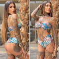 Bikini a fascia Sky flower - R.a. Boutique 
