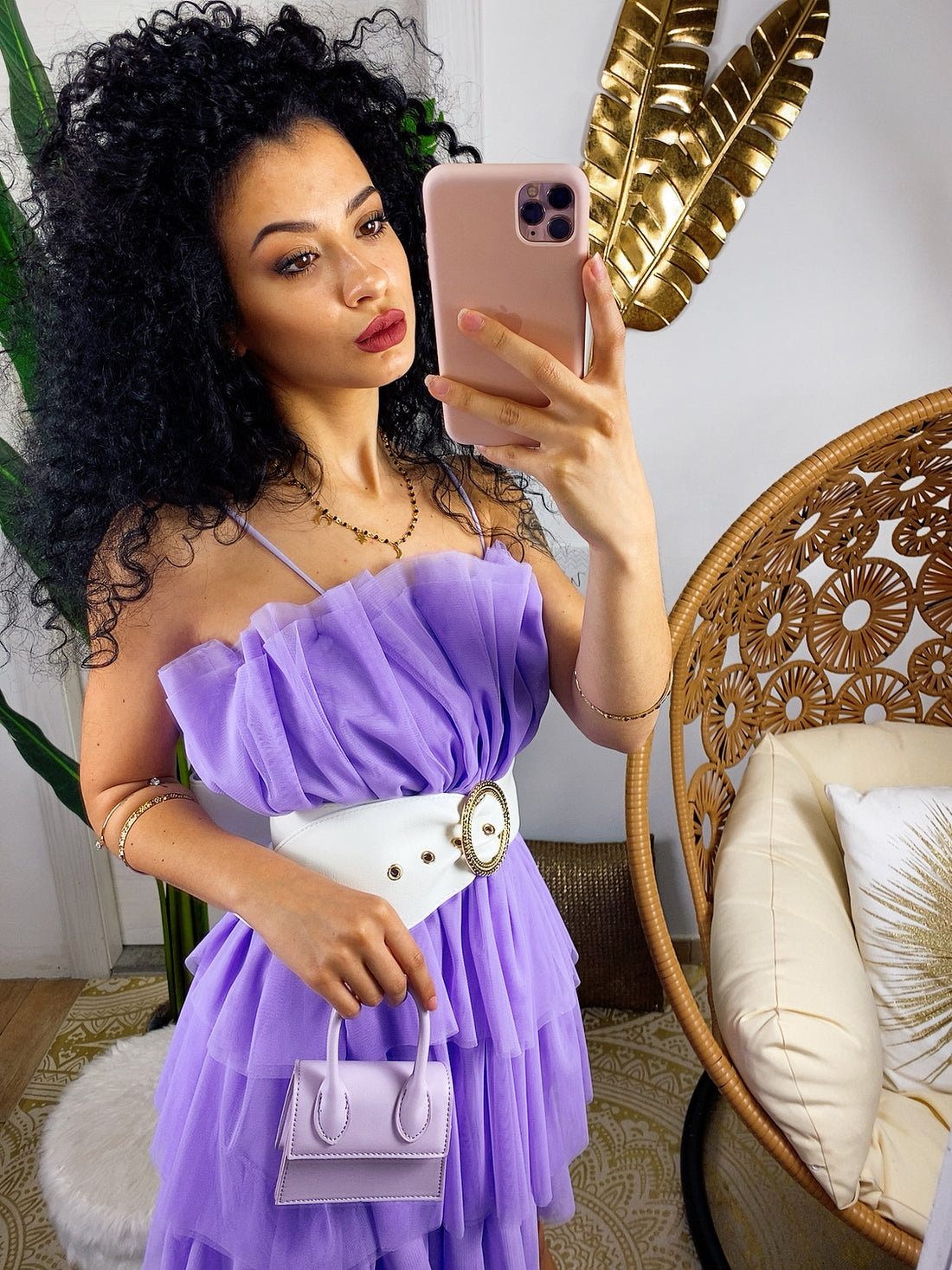 Abito a balze lilla Venere - R.a. Boutique 