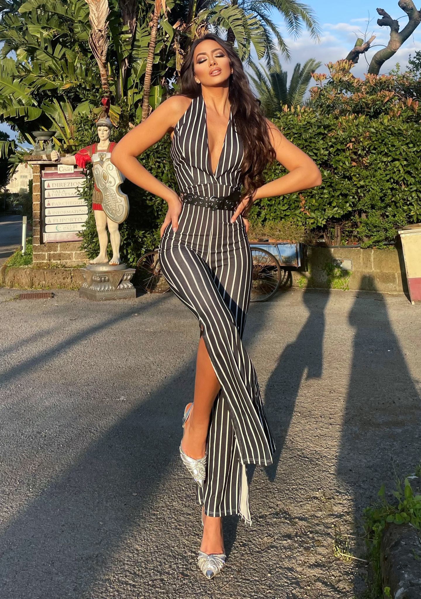 Tuta nera a righe - R.a. Boutique 