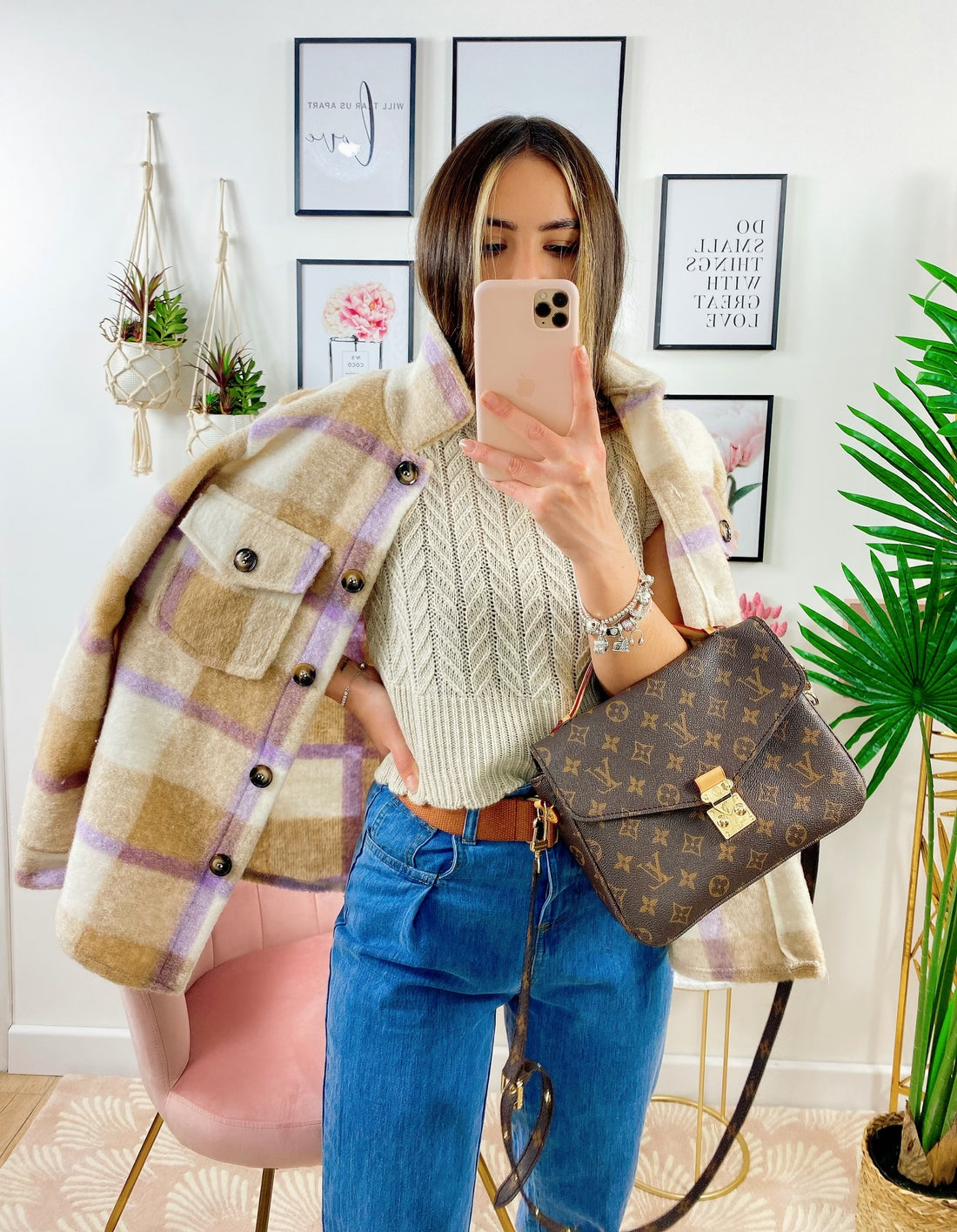 Giacca a quadri Beige/Lilla - R.a. Boutique 