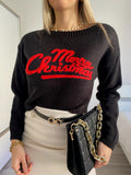 Maglione Merry Christmas nero - R.a. Boutique 