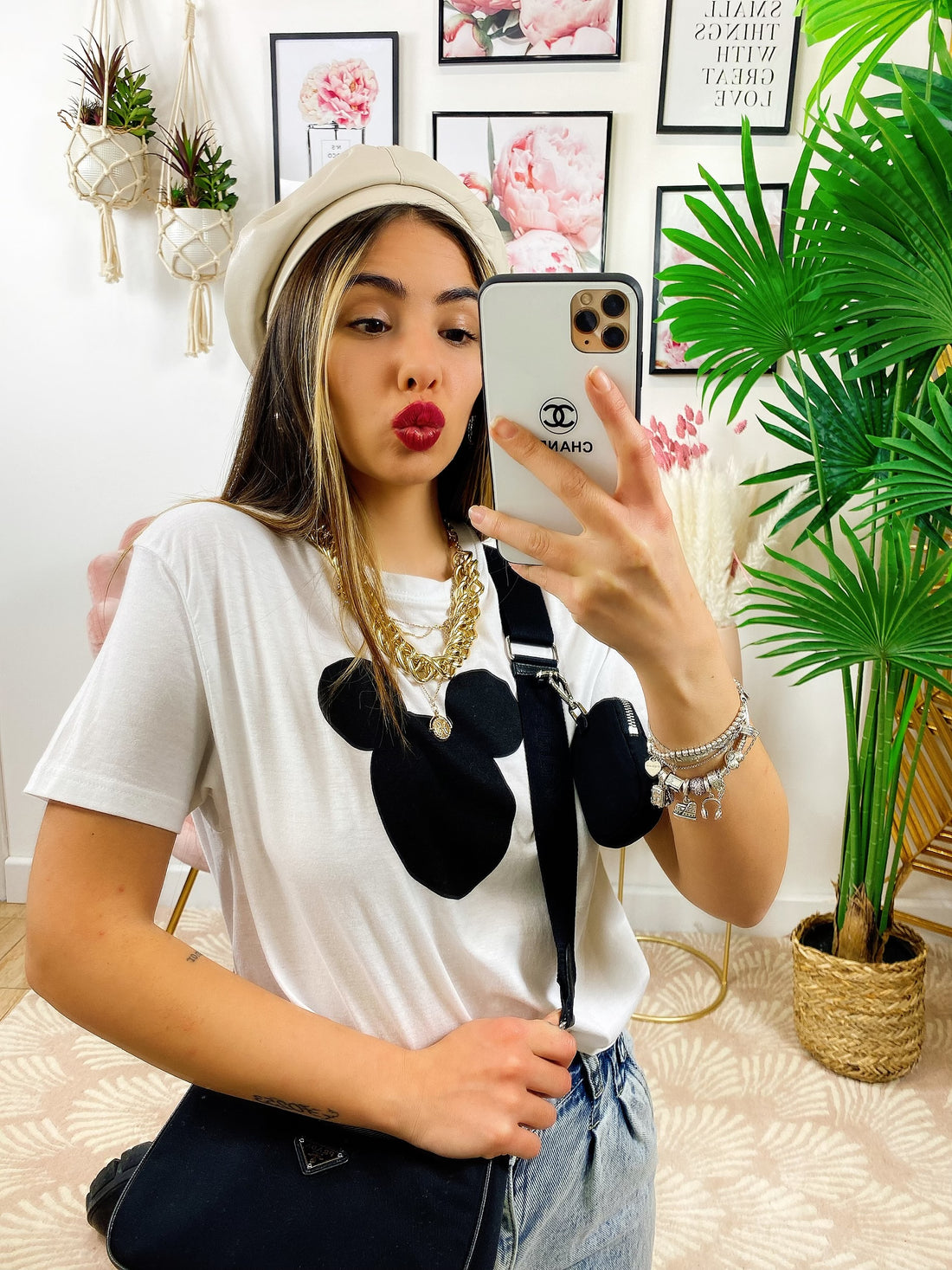 T-shirt con stampa orecchie - R.a. Boutique 