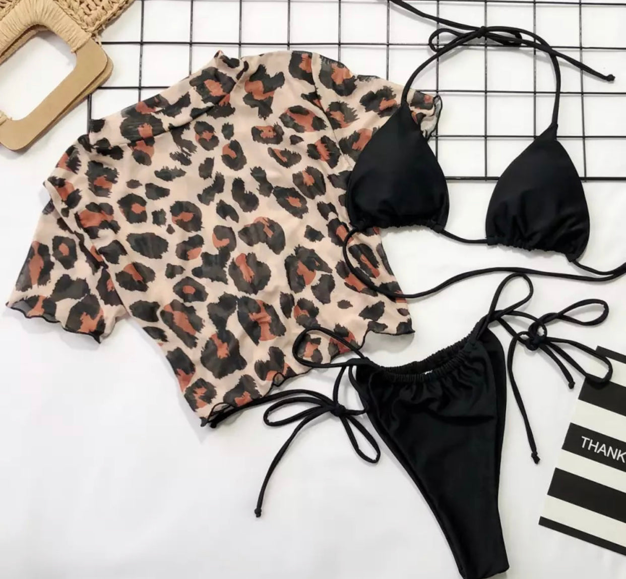 Bikini tre pezzi maculato compresa t-shirt - R.a. Boutique 