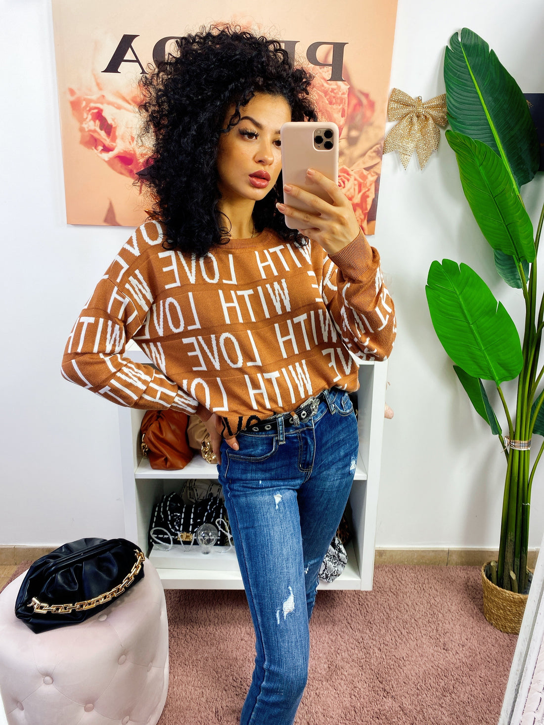 Maglione With Love Camel - R.a. Boutique 