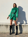 Abito in raso verde smeraldo - R.a. Boutique 