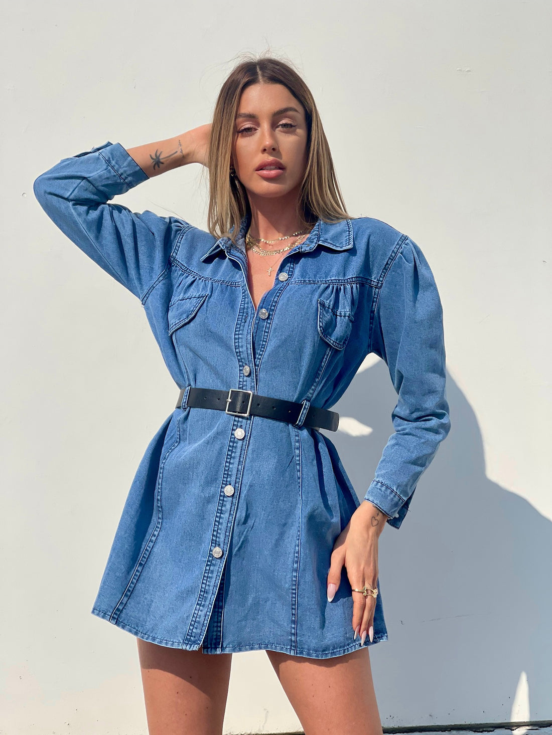 Abito in jeans con cintura - R.a. Boutique 