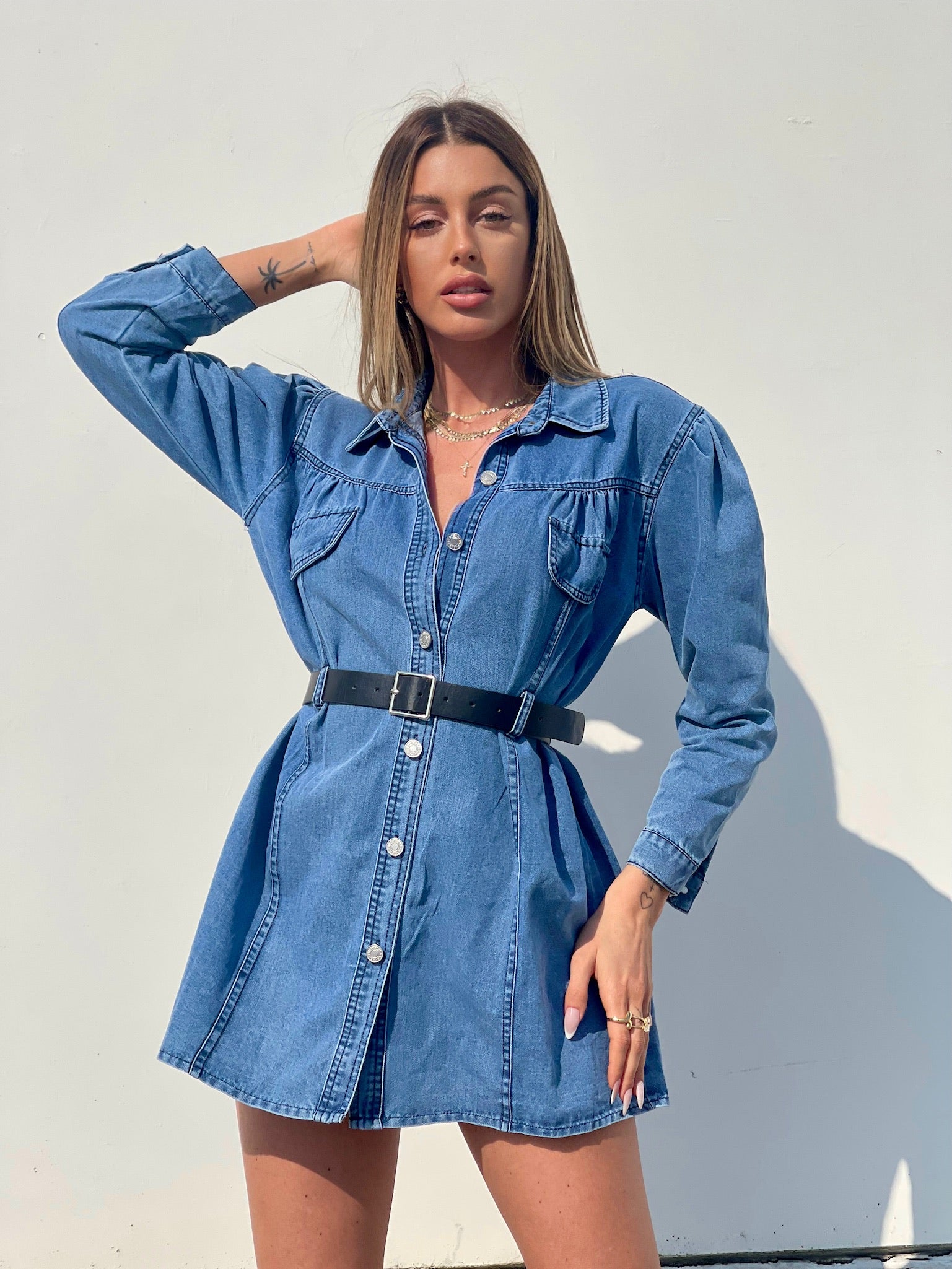 Abito in jeans con cintura - R.a. Boutique 