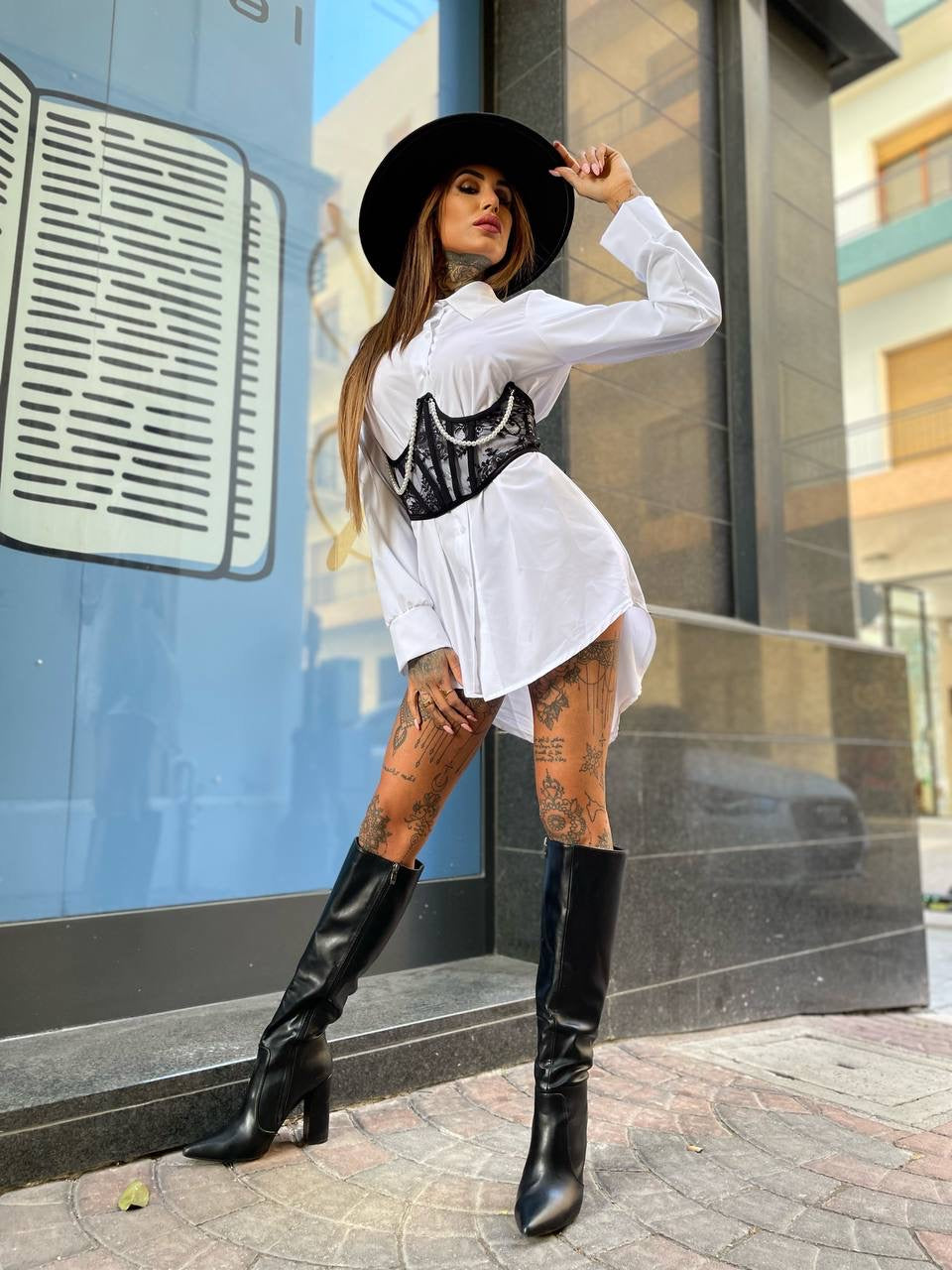 Fascia bustier con perle e pizzo - R.a. Boutique 