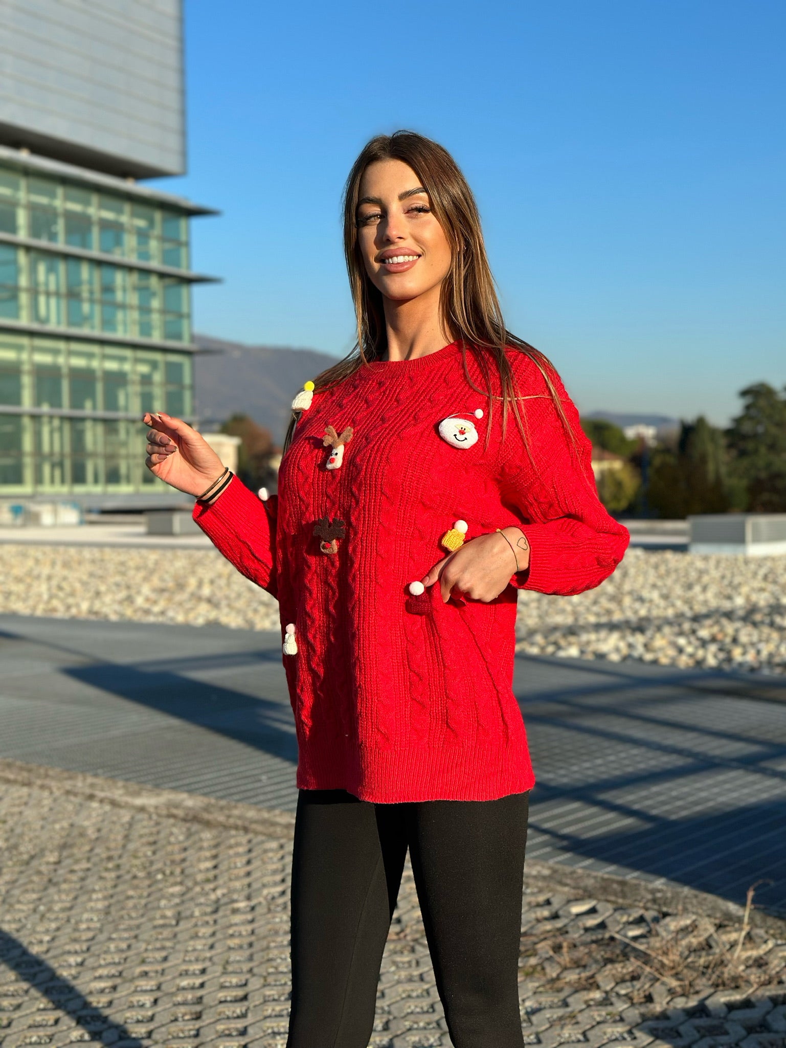 Maxi maglione con pupazzetti - R.a. Boutique 