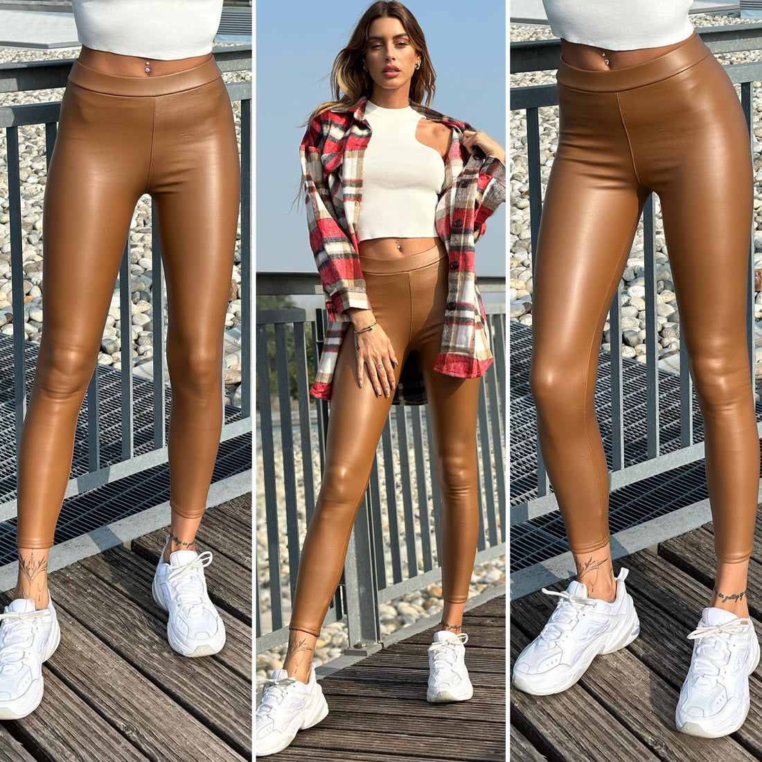 Leggins eco pelle choco - R.a. Boutique 