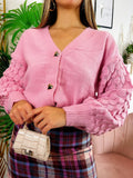 Maglione con onde e bottoni gioiello Rosa - R.a. Boutique 