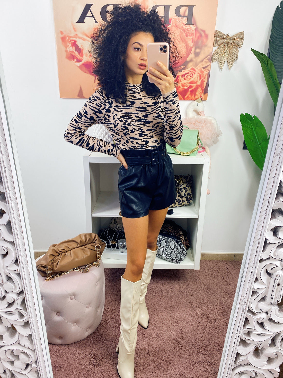 Maglia corta effetto zebrato - R.a. Boutique 