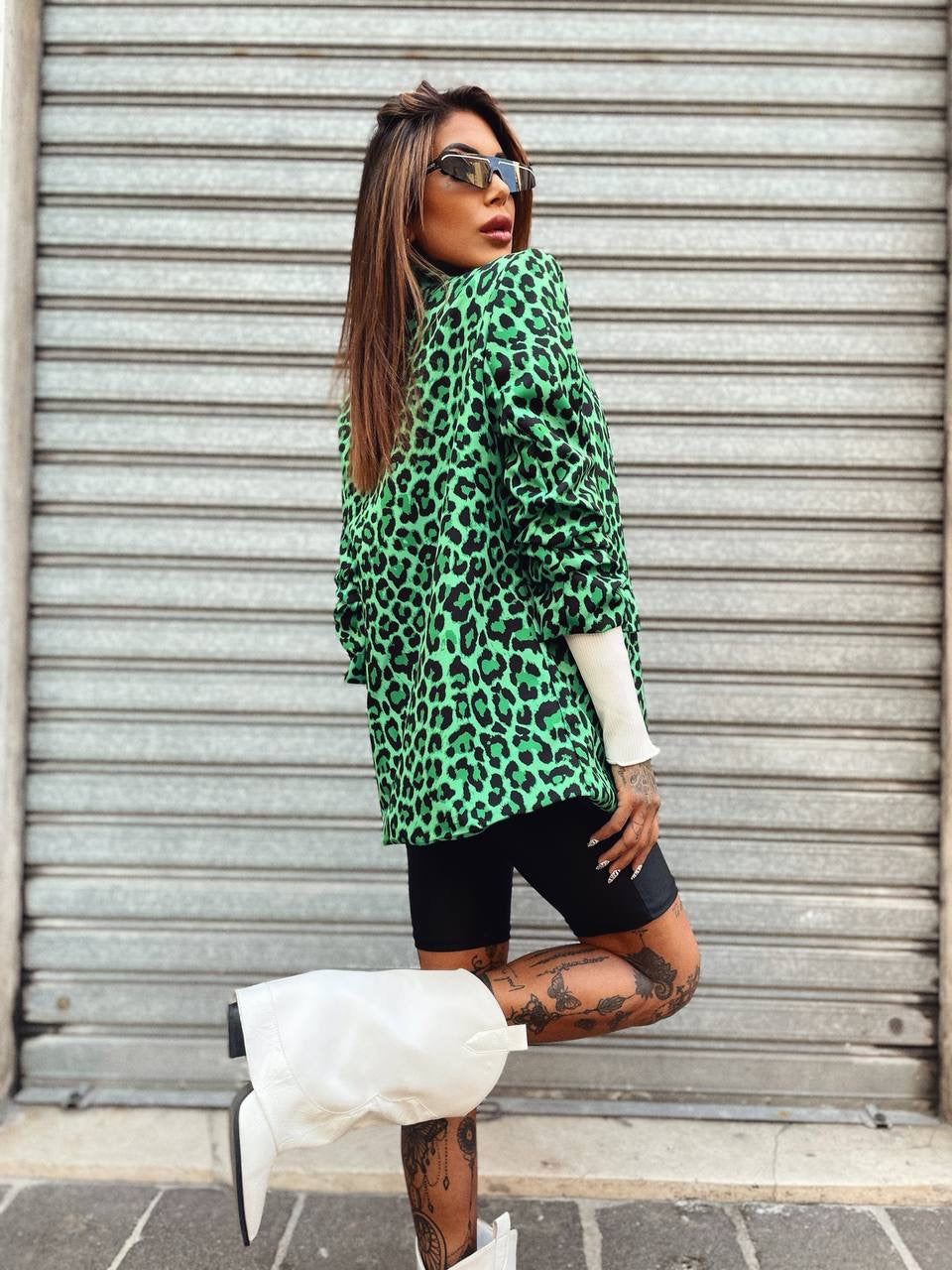 Giacca maculata verde - R.a. Boutique 