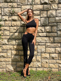 Completo top e pantalone nero con catene - R.a. Boutique 