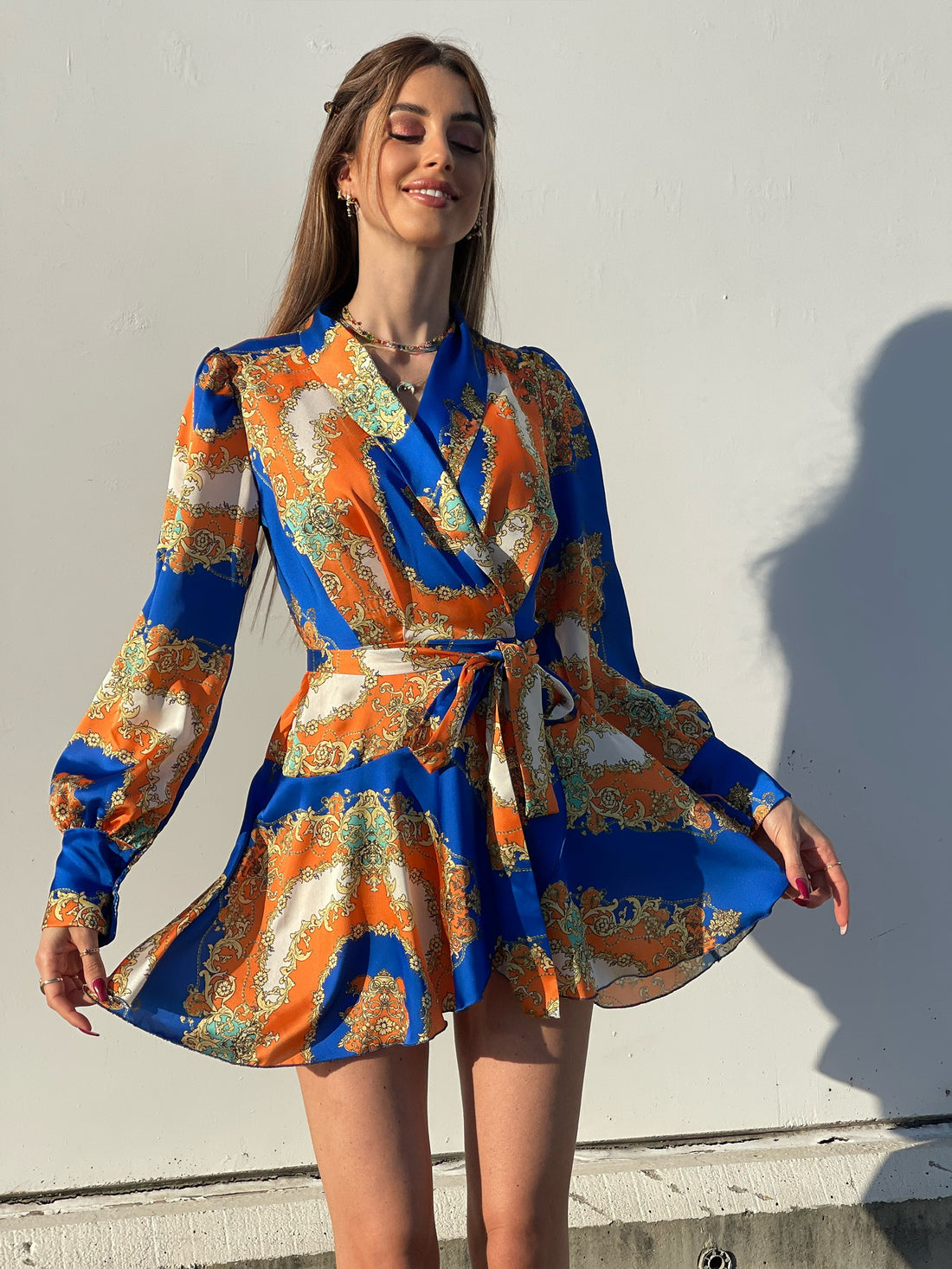 Abito etnico arancio blu - R.a. Boutique 