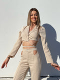 Completo top e pantalone beige - R.a. Boutique 