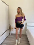 Top purple scollo a cuore - R.a. Boutique 