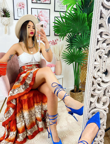 Gonna asimmetrica sfumature arancio - R.a. Boutique 