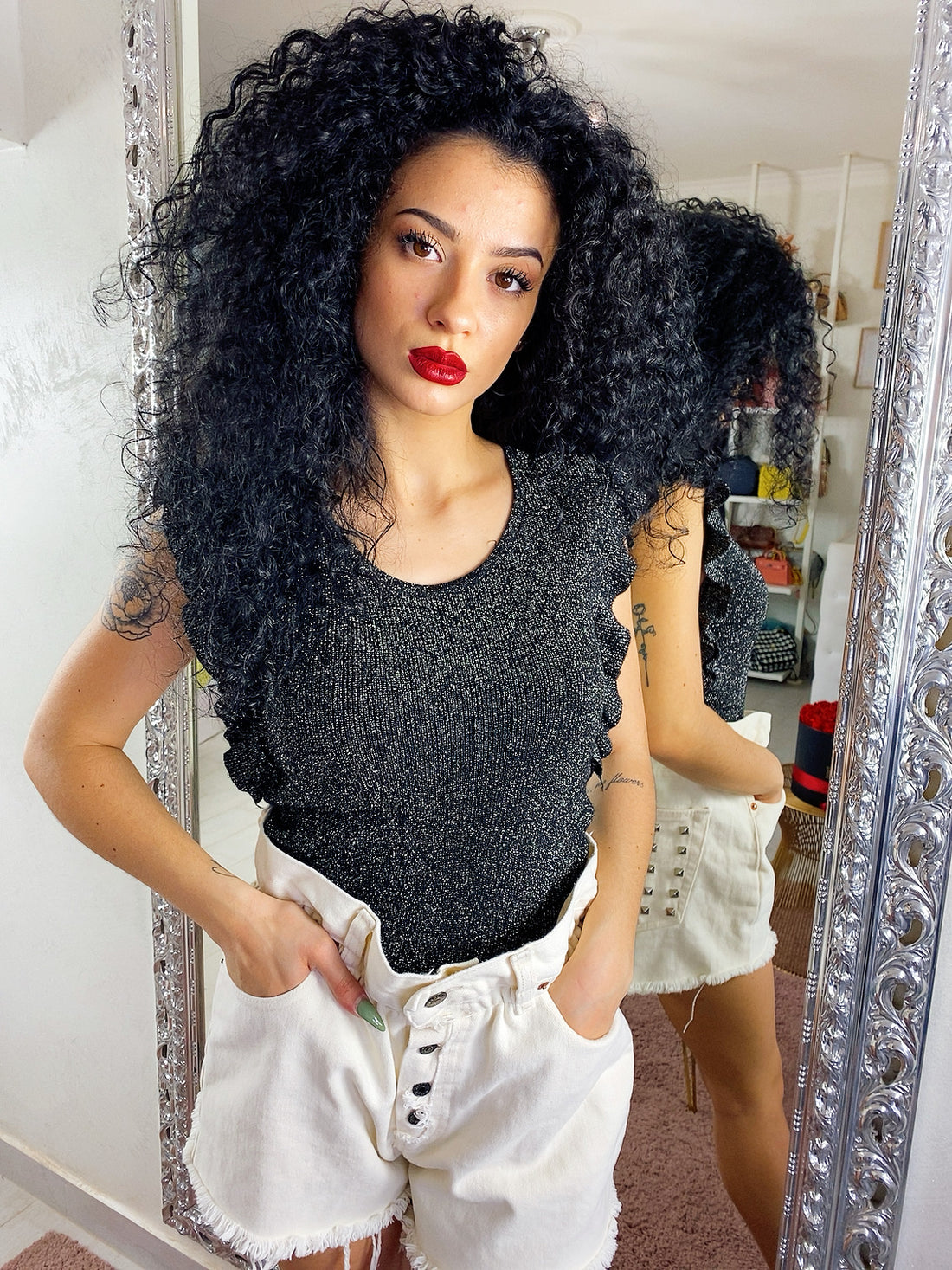 T-shirt Glitter con Rouge - R.a. Boutique 