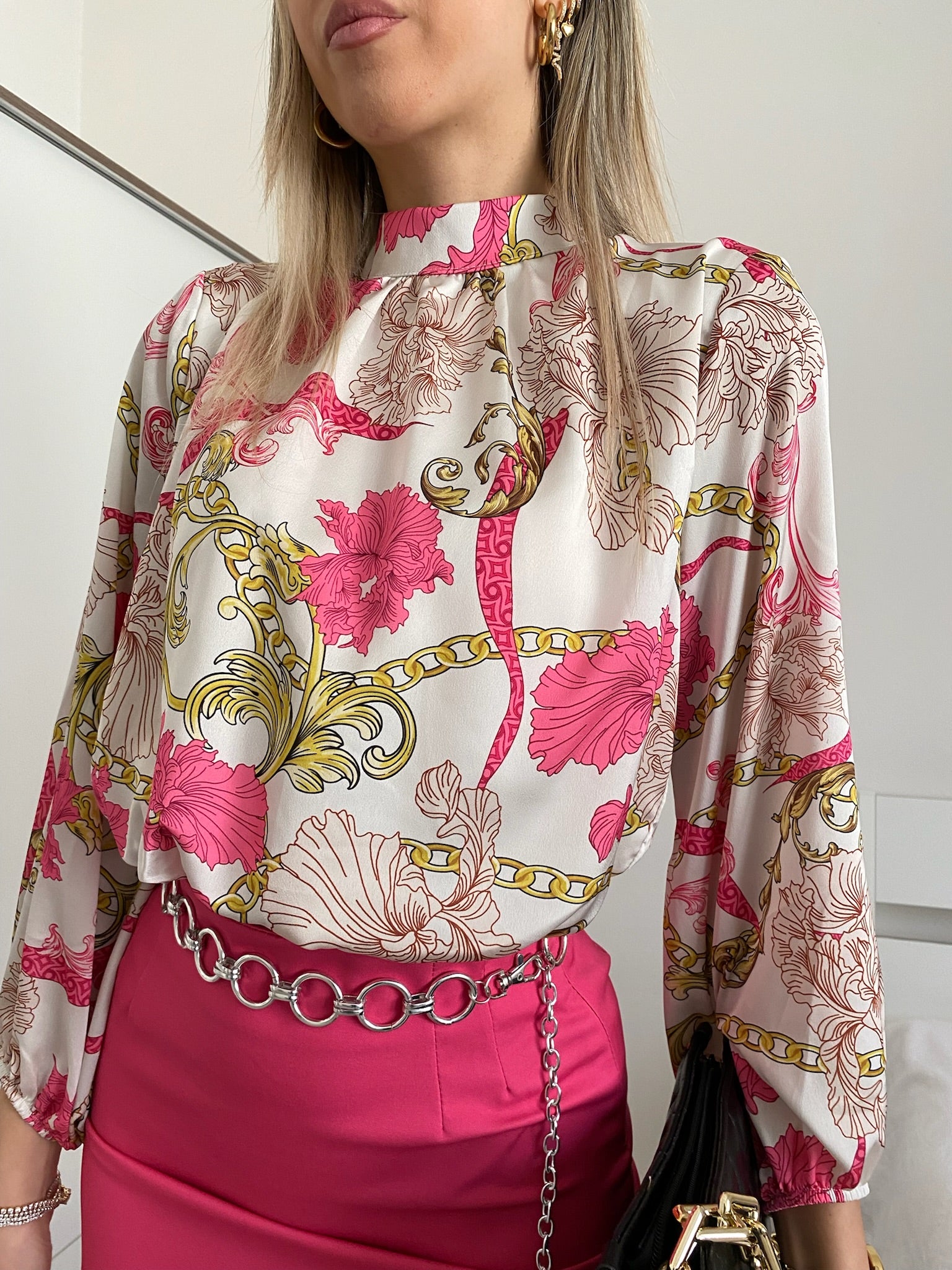 Top crop oro dettagli Fuxia - R.a. Boutique 